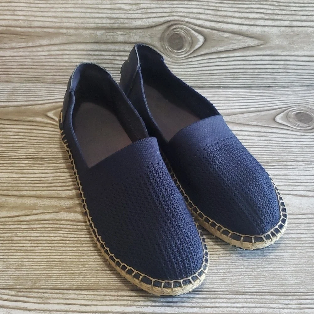 🌵Cole Haan 6.5 navy blue mesh canvas loafers espadrilles